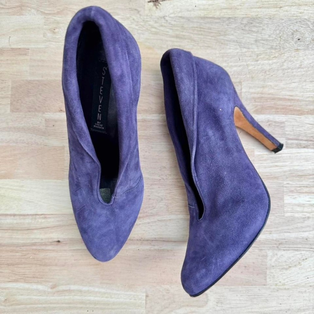 Vintage Steve Madden purple suede heel 8 leather bootie high vamp glove